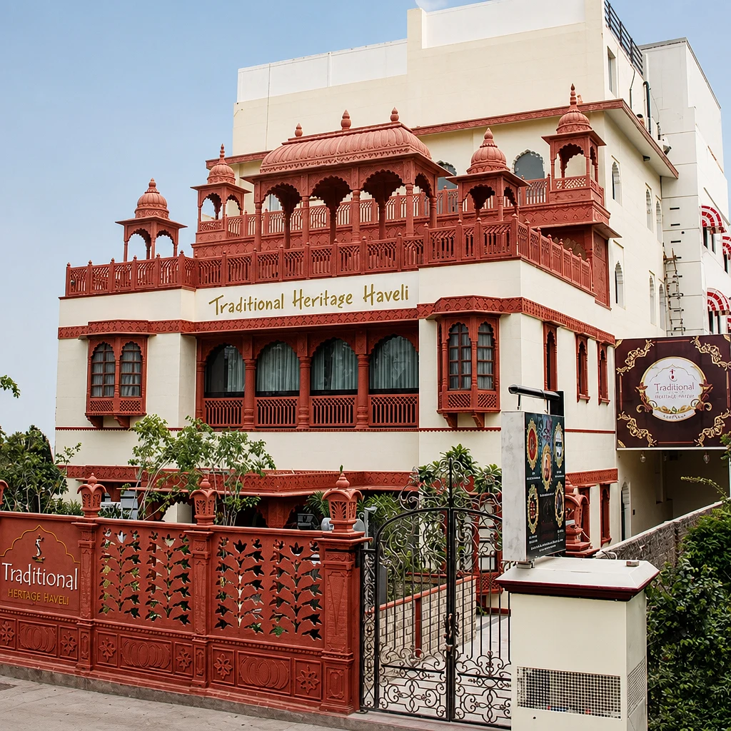 Traditional Heritage Haveli — luxury boutique hotel façade, Jaipur Traditional Heritage Haveli — luxury boutique hotel façade, Jaipur